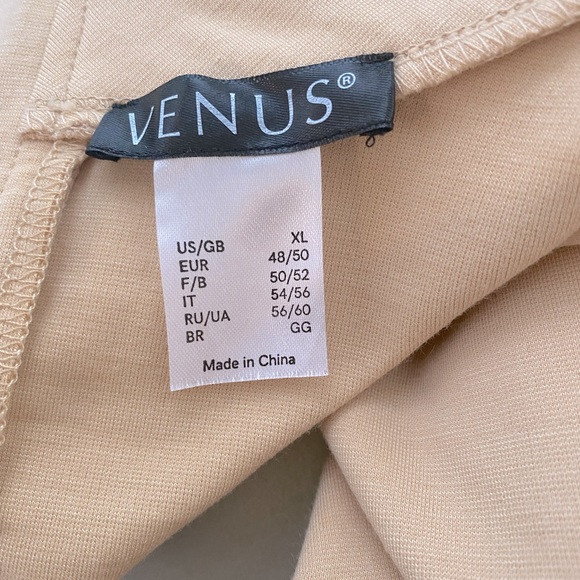 Venus Neutral Color Mock Neck Flair Sleeve Dress - Picture 13 of 13